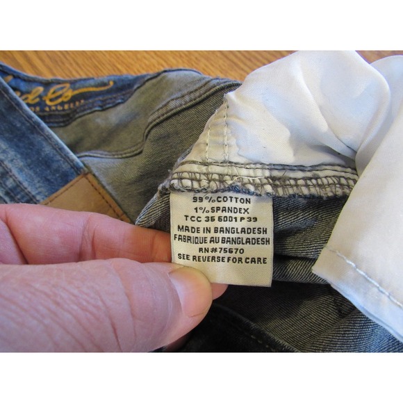 Tc And Co Los Angeles Slim Fit Distressed Blue Jeans Mens 36x30 Ripped Denim - Picture 8 of 12